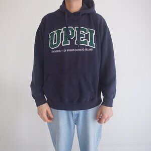 VTG Hotline University Of Prince Edward Island Navy Green Hoodie Sweatshirt XL